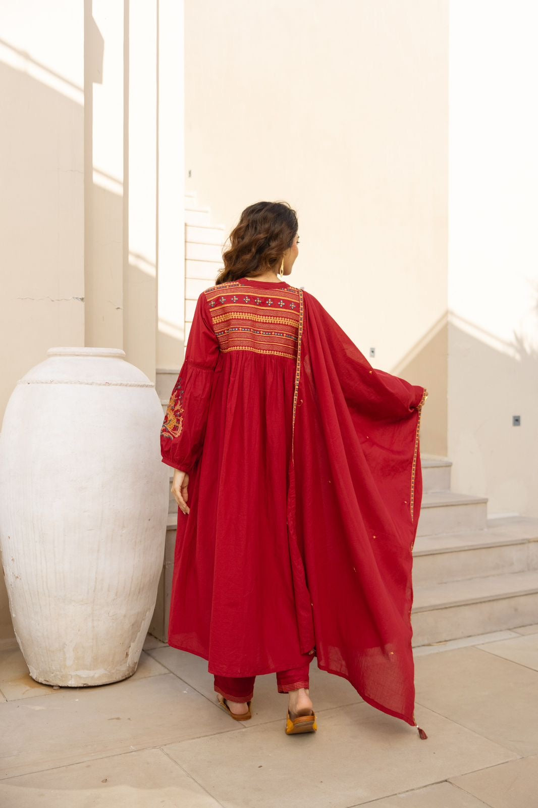 Crimson Noor Embroidered Suit Set