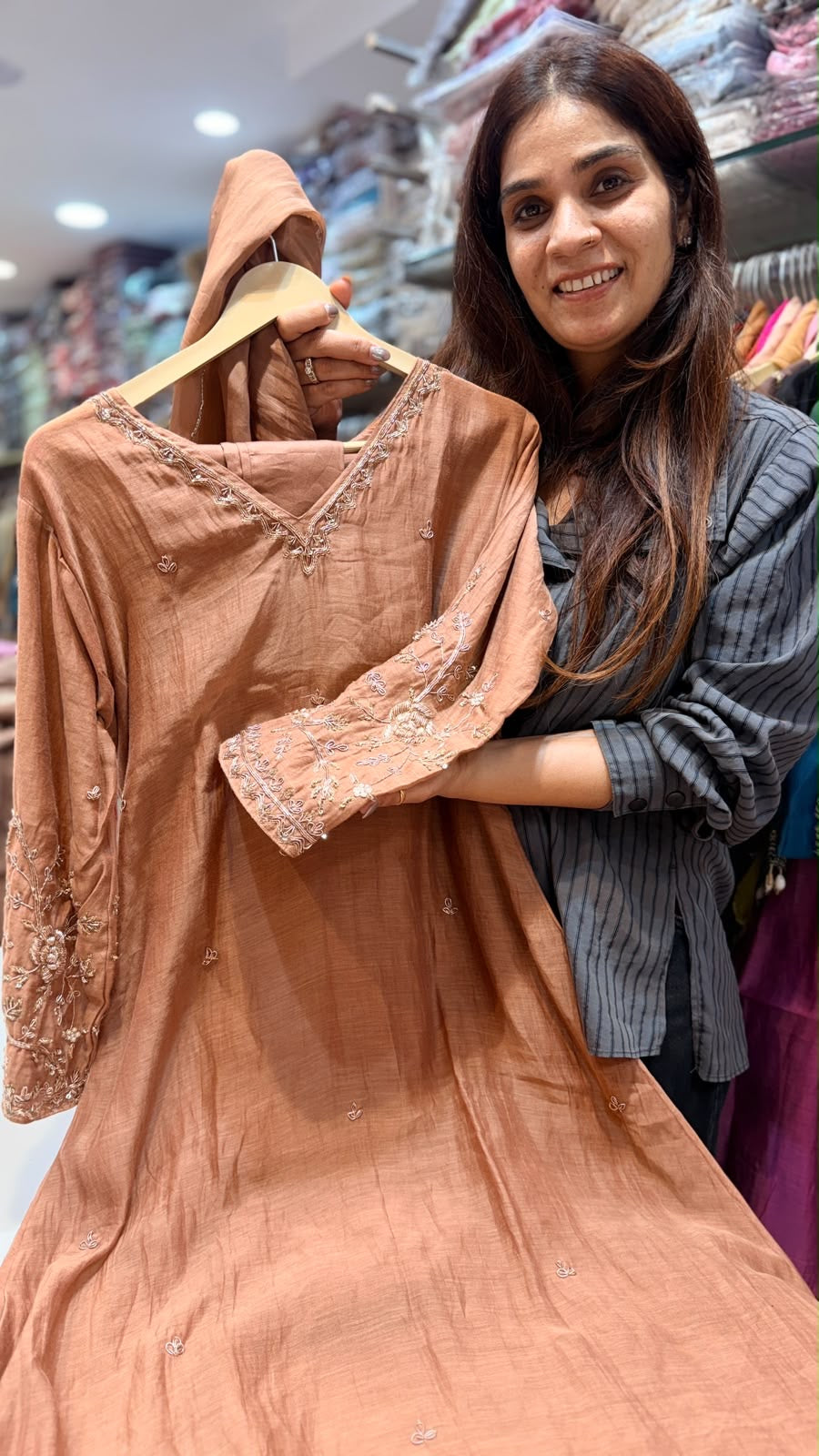 The Copper Code – Mul Chanderi Suit Set