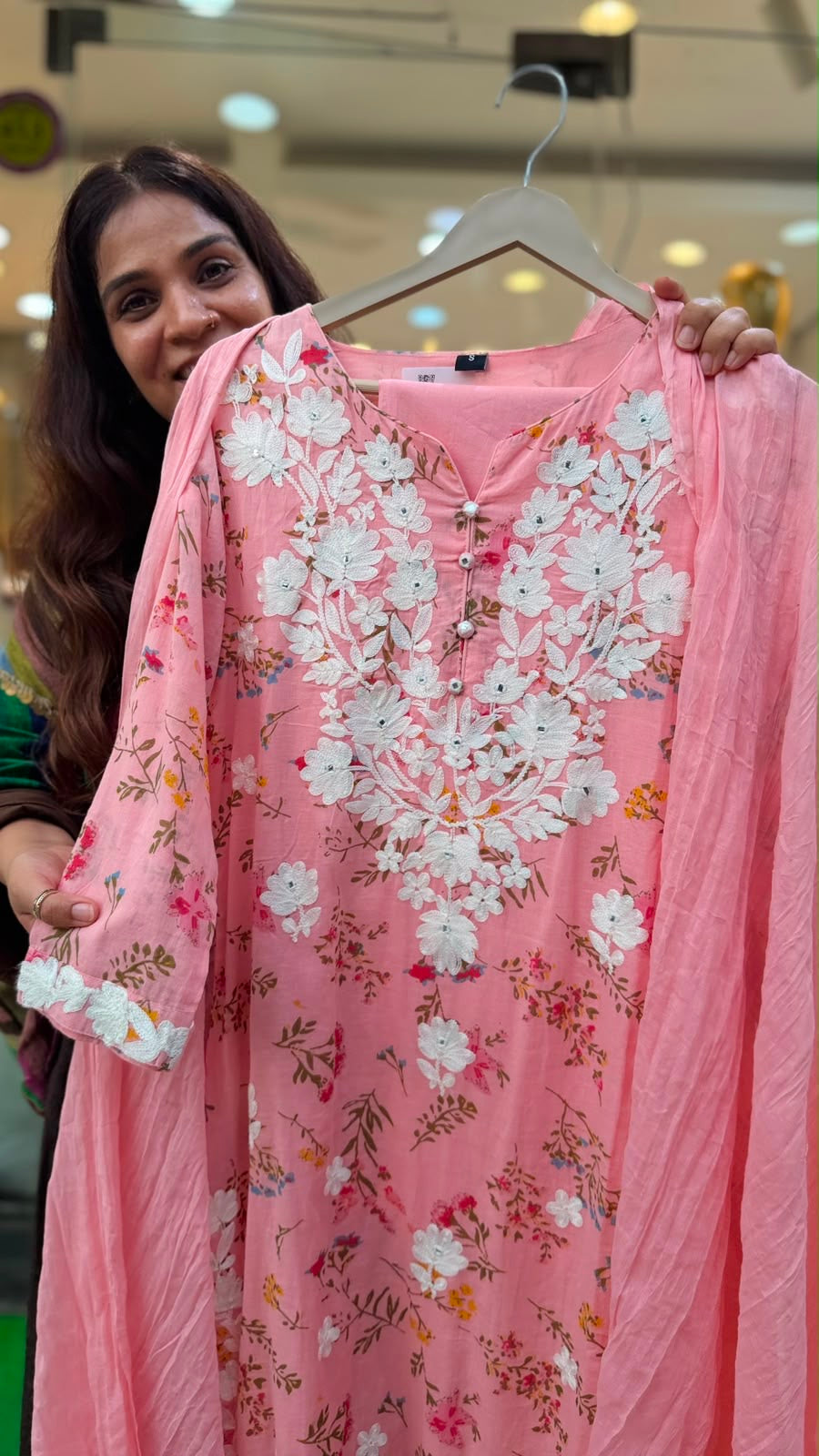 Petal Symphony Embroidered Suit Set