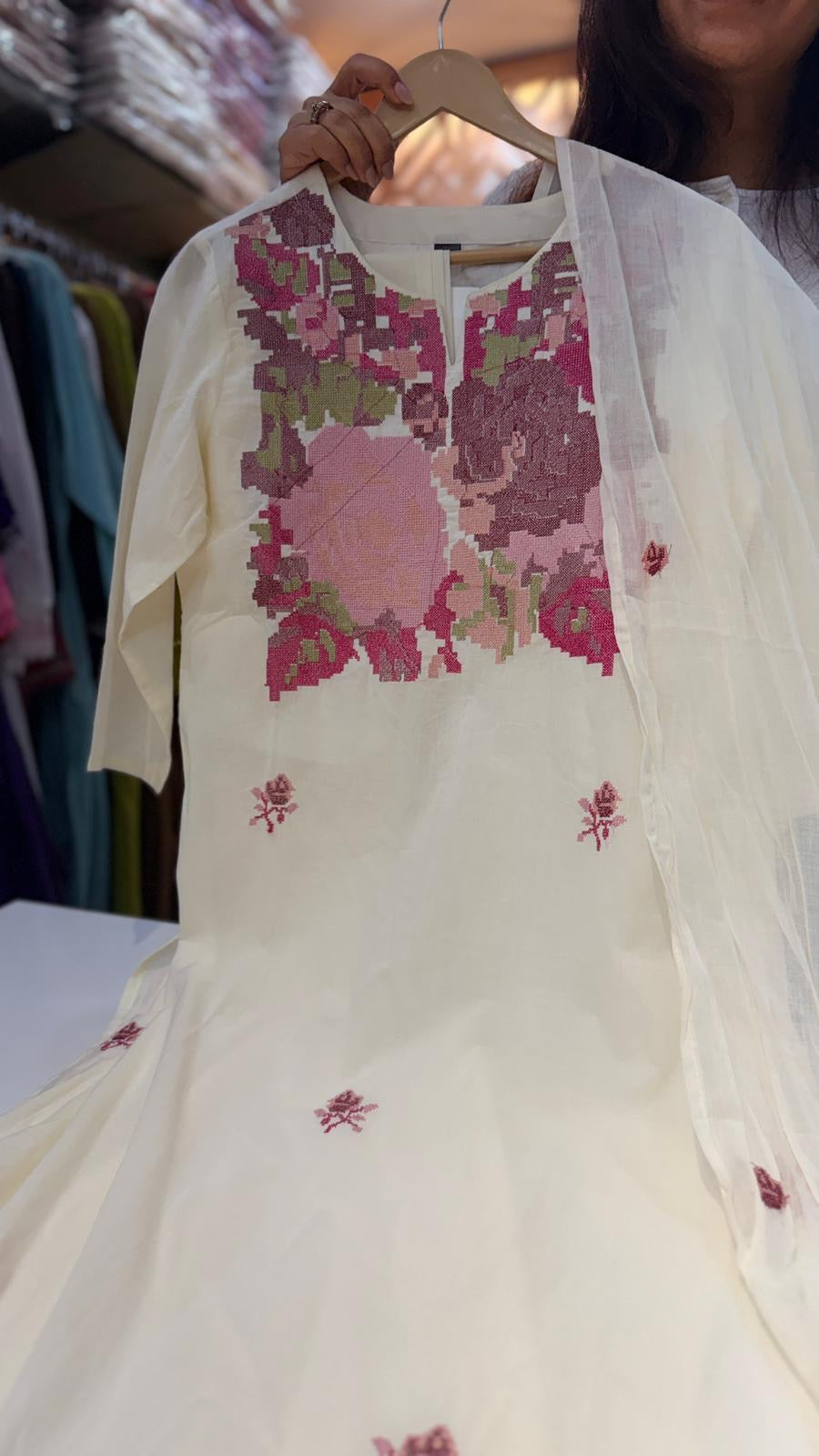 Gulrang Series —Cross Stitched Suit Set