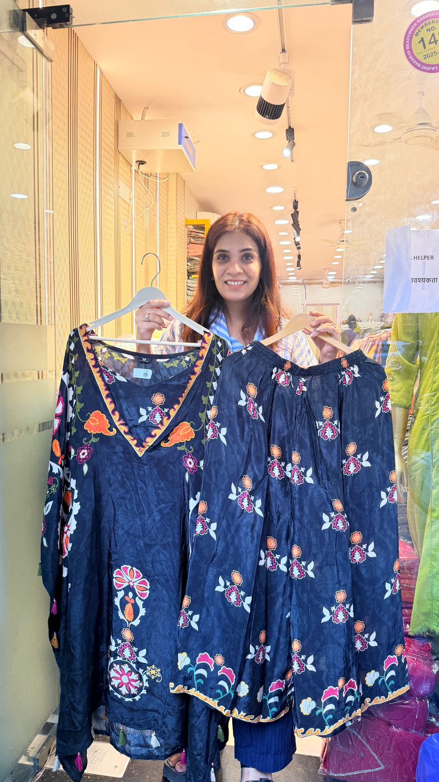 Midnight Bloom Bustier Kaftan Set