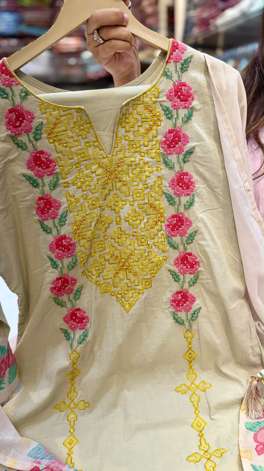 Roses Found Their Geometry – Embroidered Suit Set