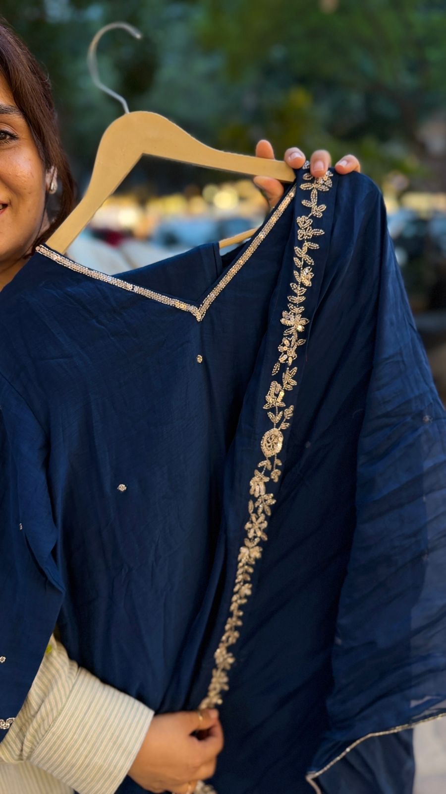 Starlit Grace Mul Chanderi