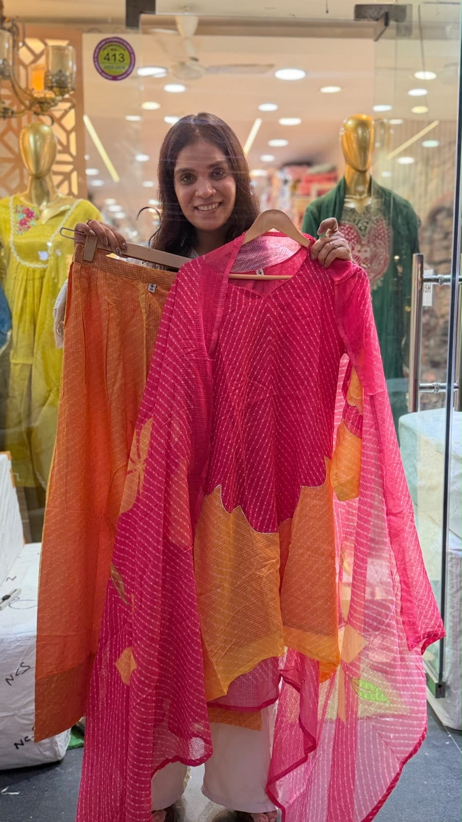 The Colour Detour – Banarasi Kota Doria Farsi Set