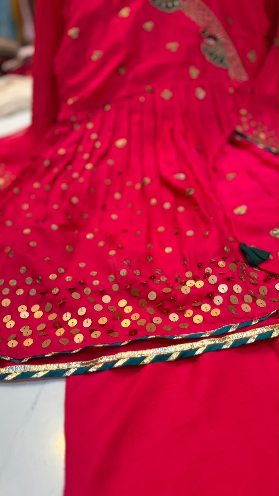 The Peacock Waltz – Festive Angrakha Palazzo Set✨