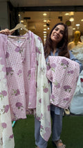 Hydrangea Check Farsi Suit Set