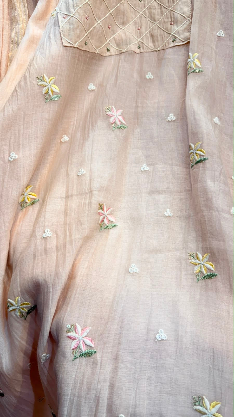 Blush Petaline Mul Chanderi Suit Set