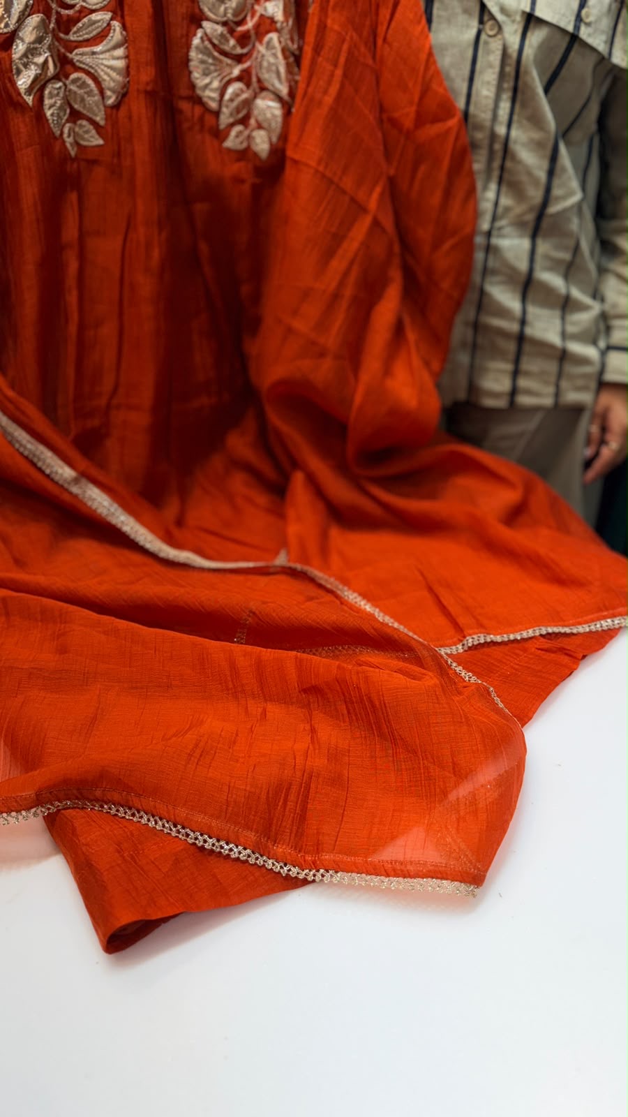 Botanical in Metallic – Mul Chanderi Suit Set