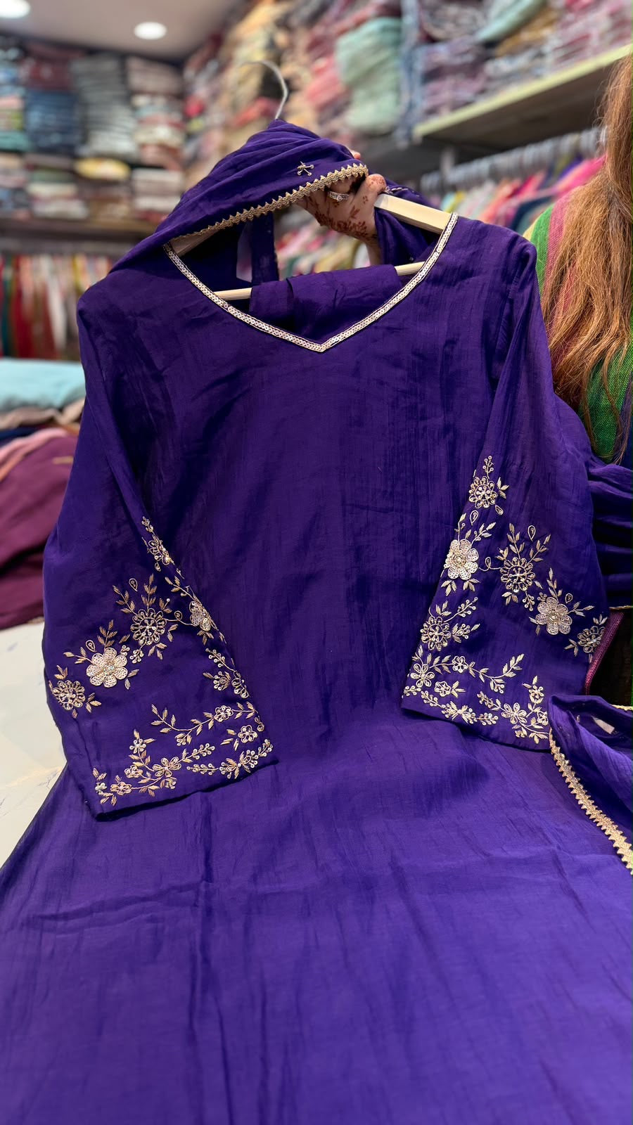 A Little Gold, A Lot of Grace – Embroidered Festive Suit Set