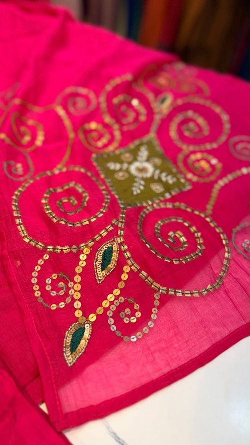 A Beautiful Distraction – Embroidered Mul Chanderi Suit Set