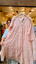 Blush Petal Whisper – Embroidered Mul Chanderi Suit