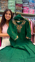 Majestic Moss Ensemble- Mul Chanderi