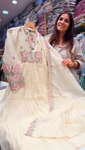 The Ivory Rose Berry Mul Chanderi