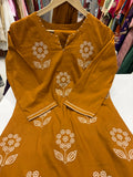 Petals in Ochre – Cotton Suit Set ⭐