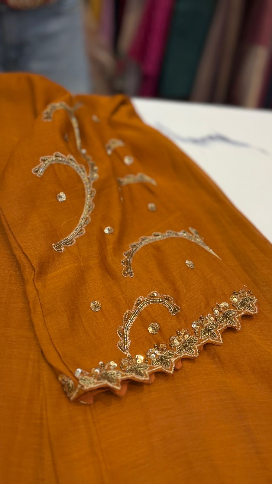 A Fine Line of Gold – Mul Chanderi Suit Set