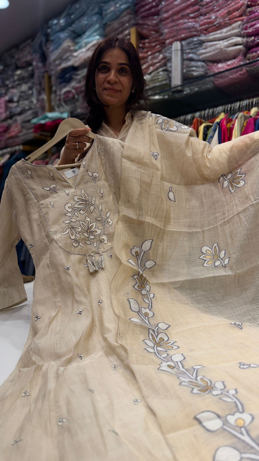Ivory Gulmarg Mul Chanderi Set ~ Luxe