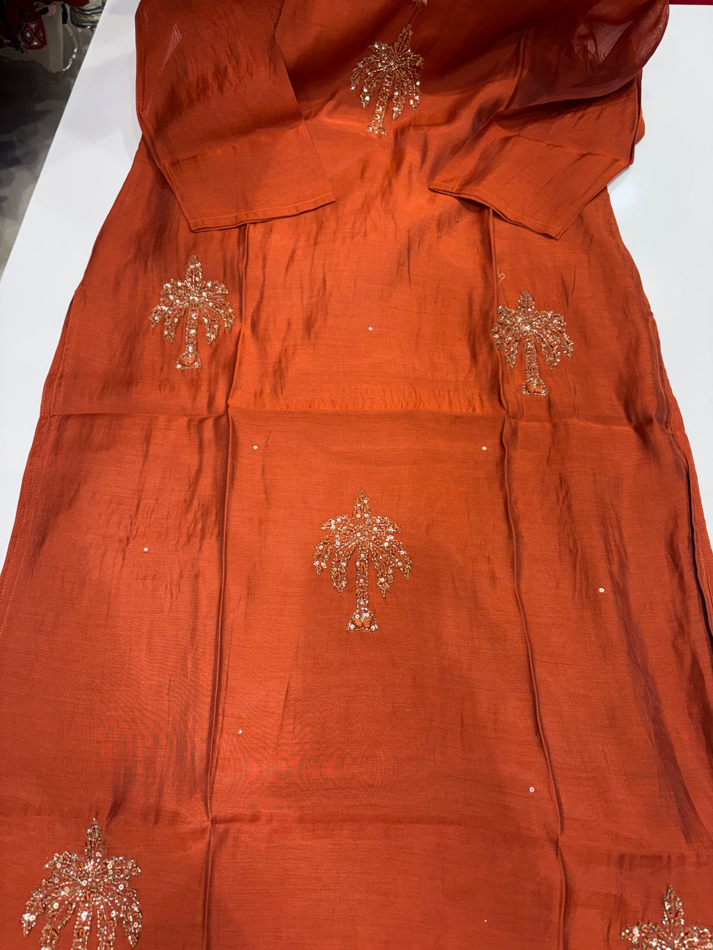 Rust, Set in Gold – Dola Silk Suit Set ⭐