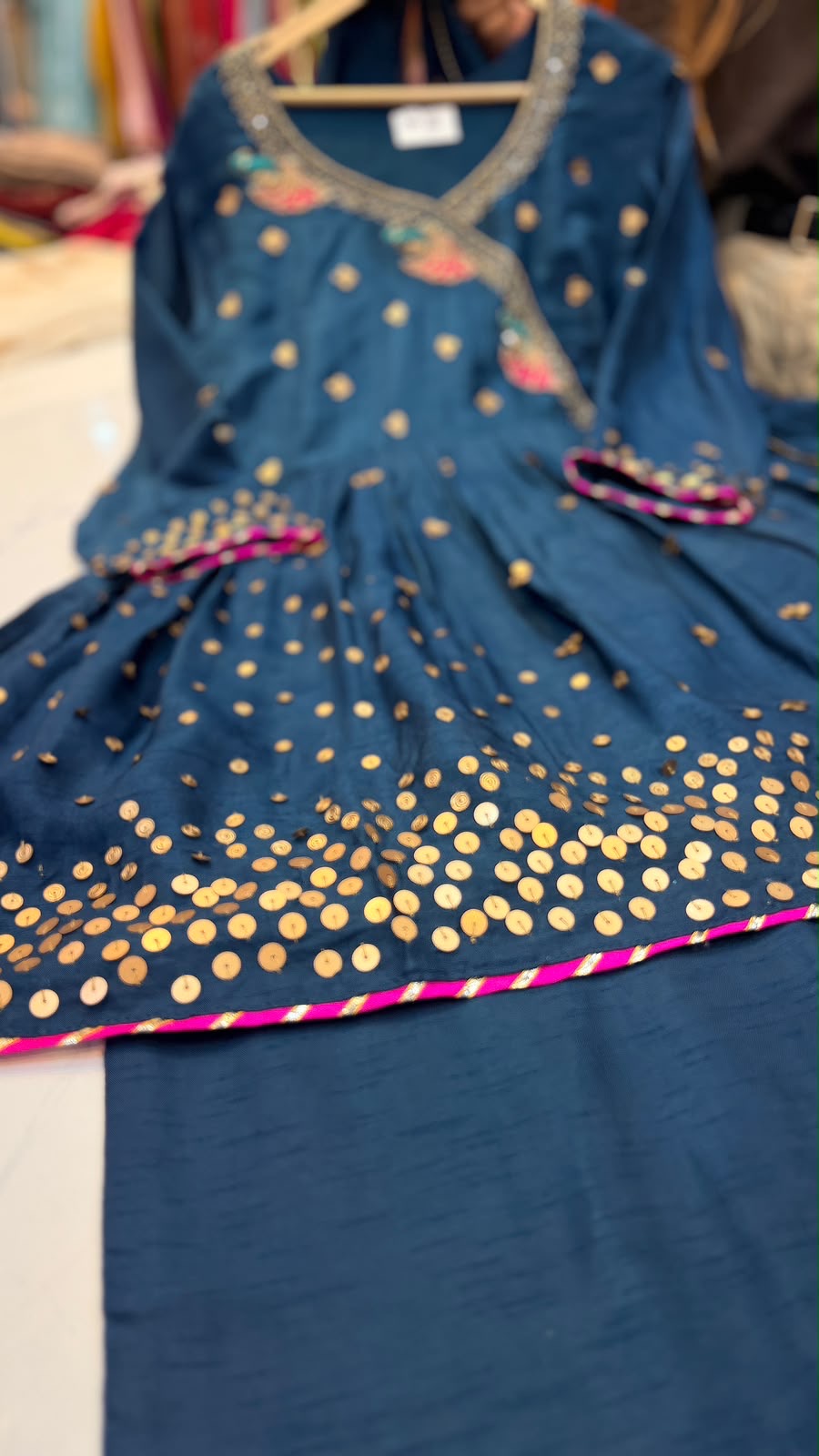 The Peacock Waltz – Festive Angrakha Palazzo Set✨