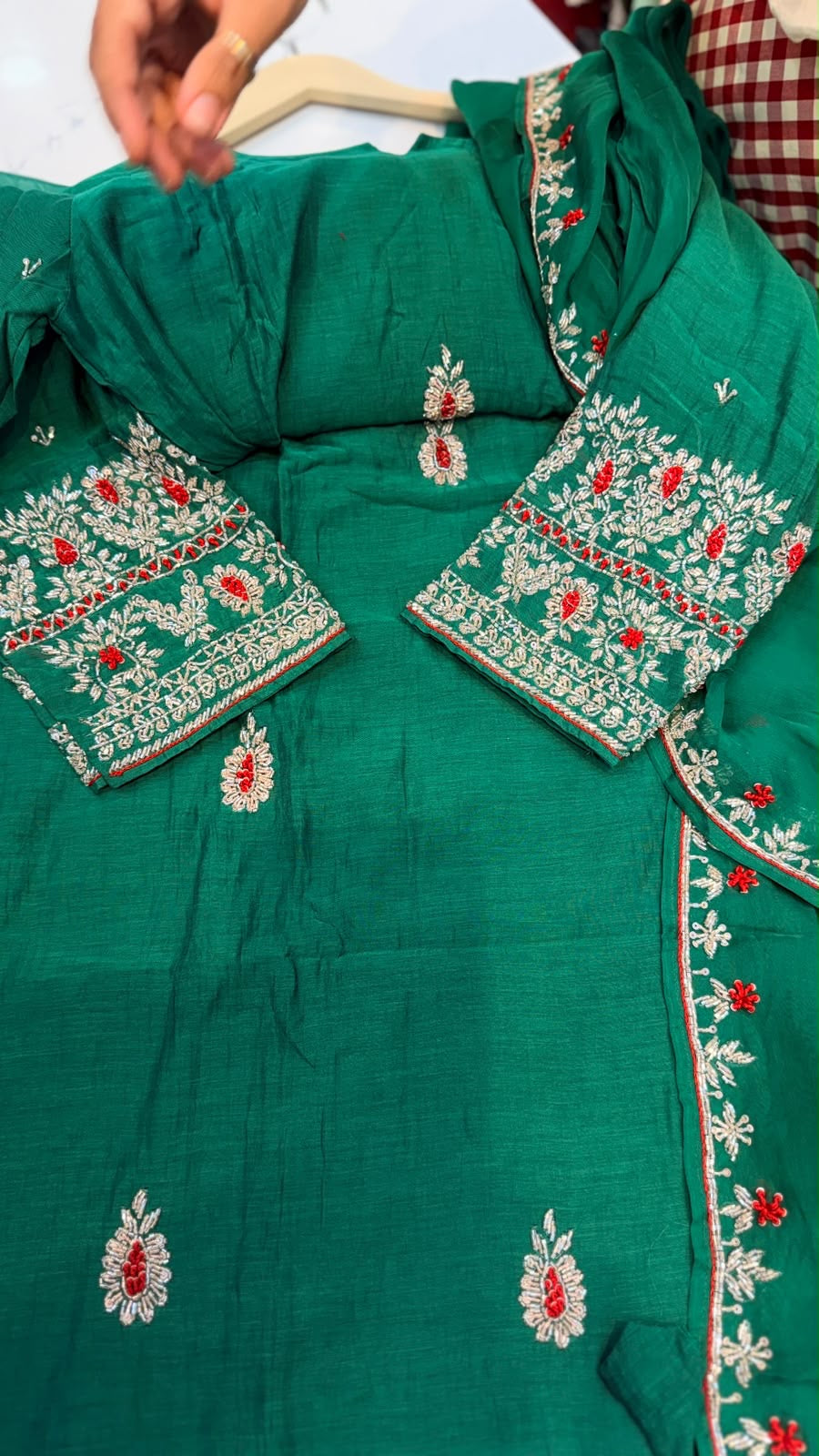 A Little Sparkle, A Lot of Charm – Embroidered Mul Chanderi Set ✨