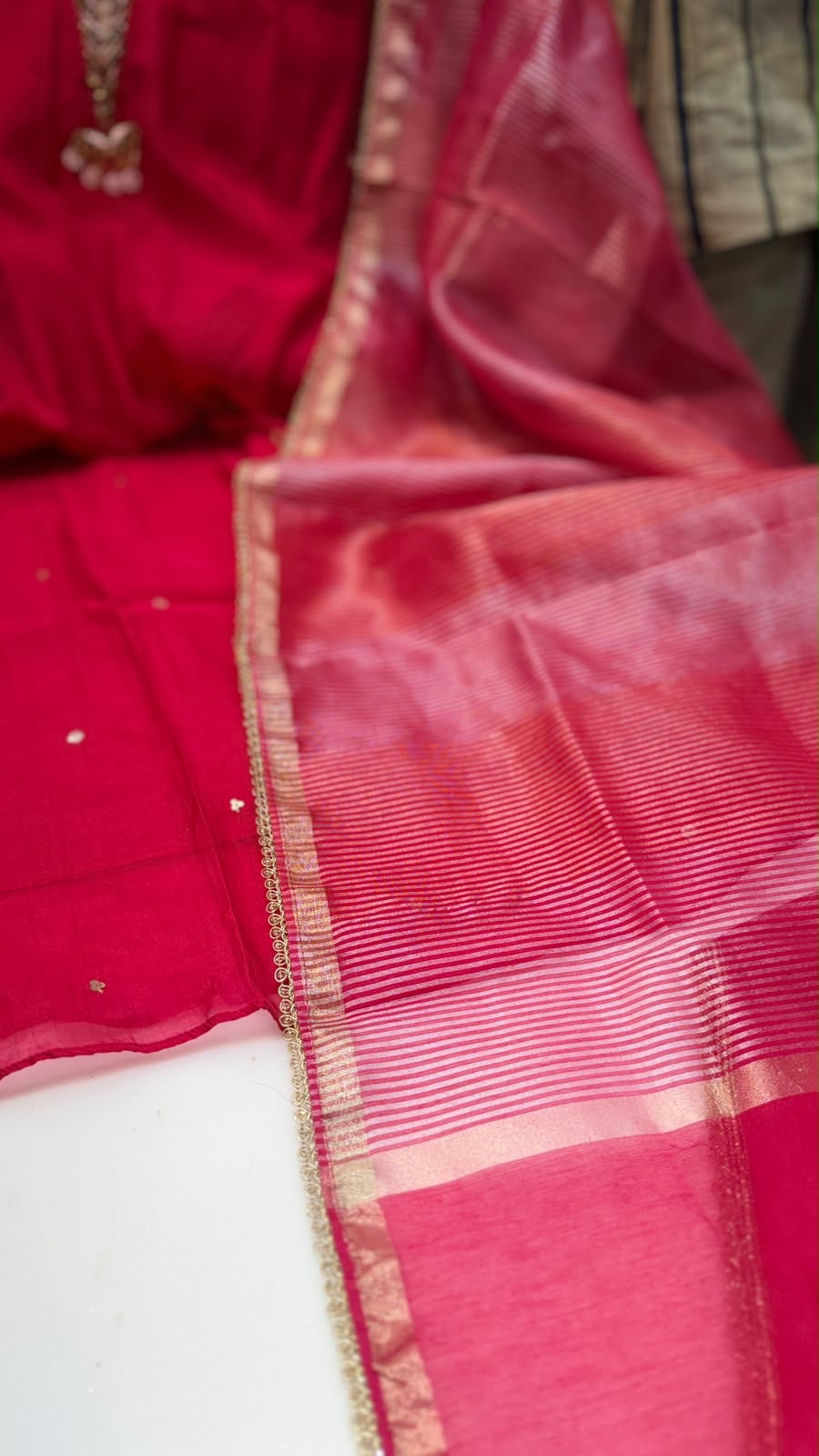 Dipped in Radiance – Mul Chanderi Suit Set