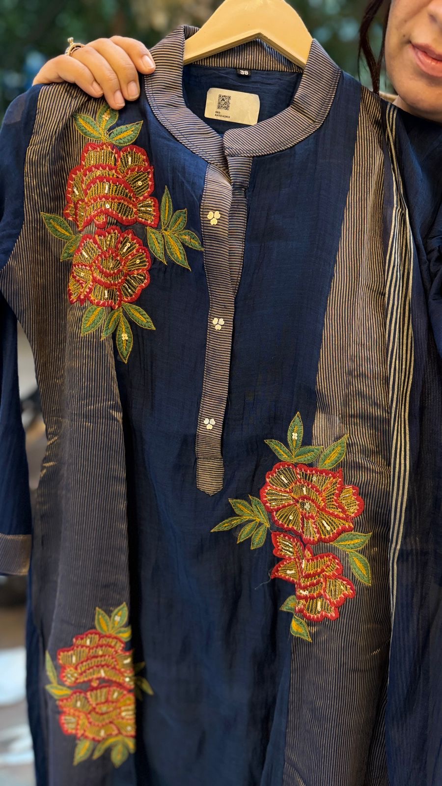Midnight Bloom Mul Chanderi Suit Set