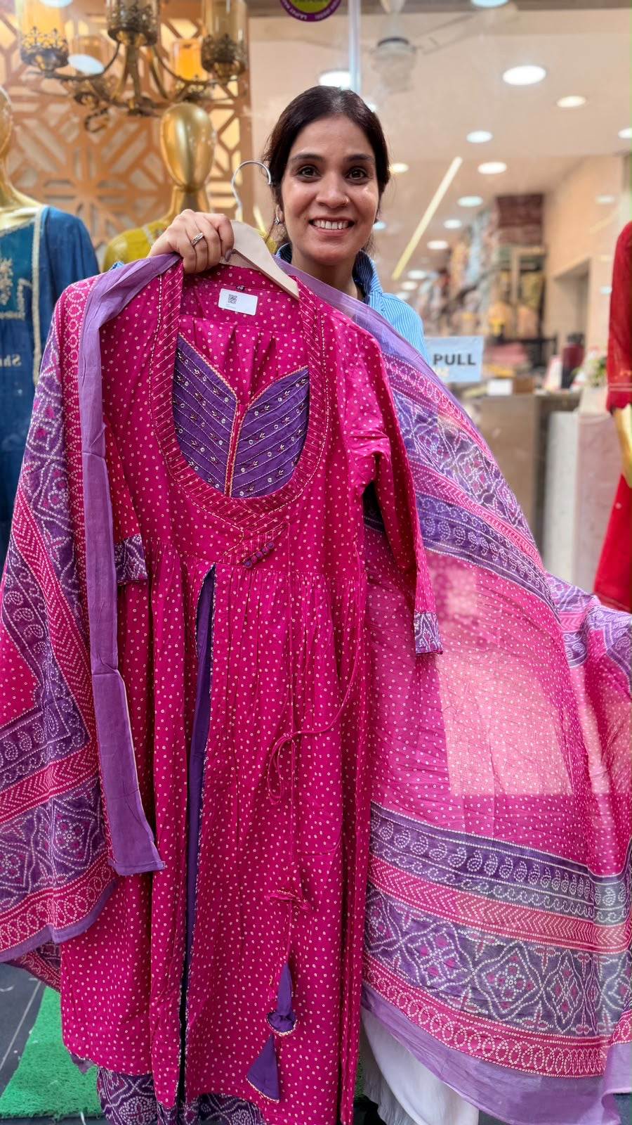 The Bandhani Geometry – Anarkali Suit Set ⭐