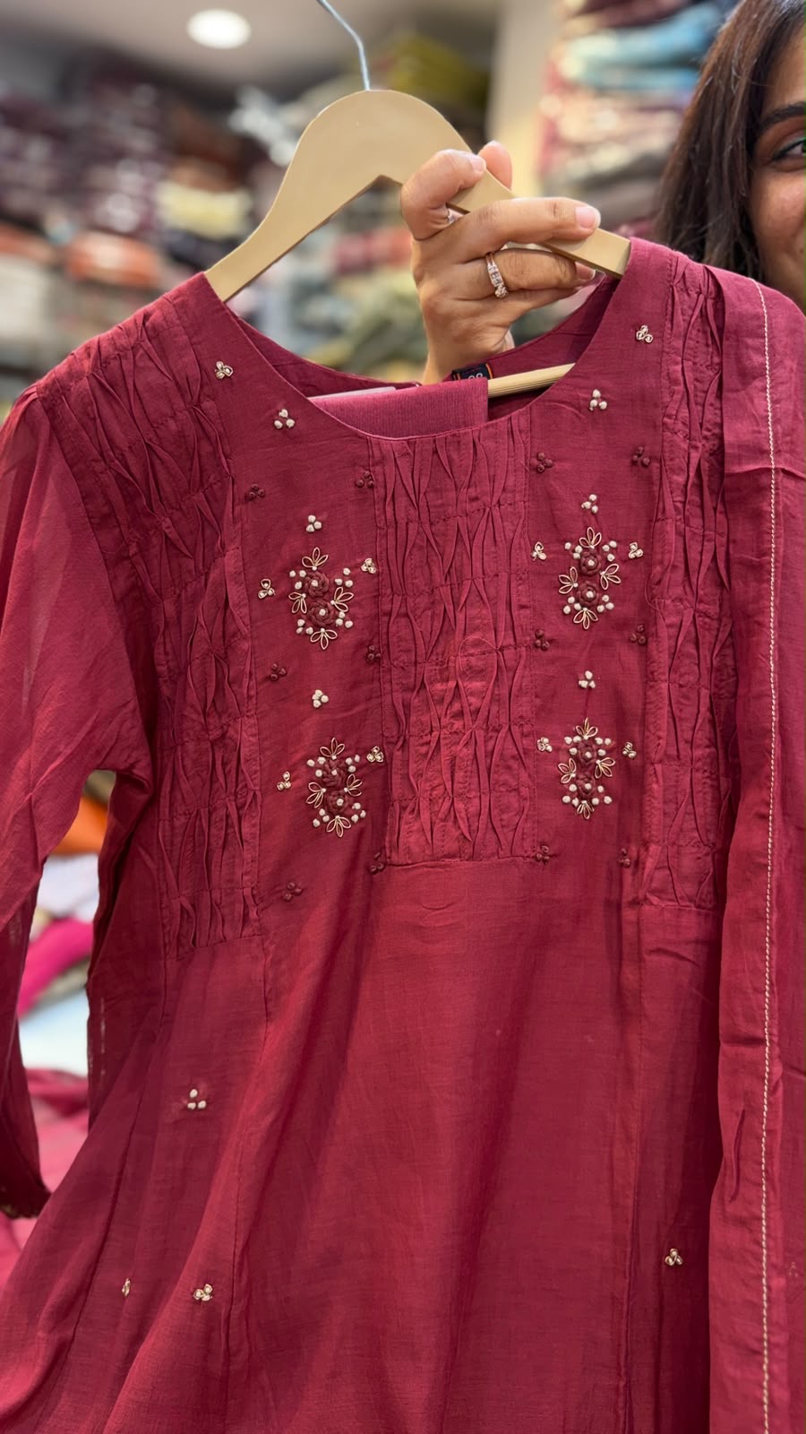 Crimson Keepsake – Mul Chanderi Suit Set