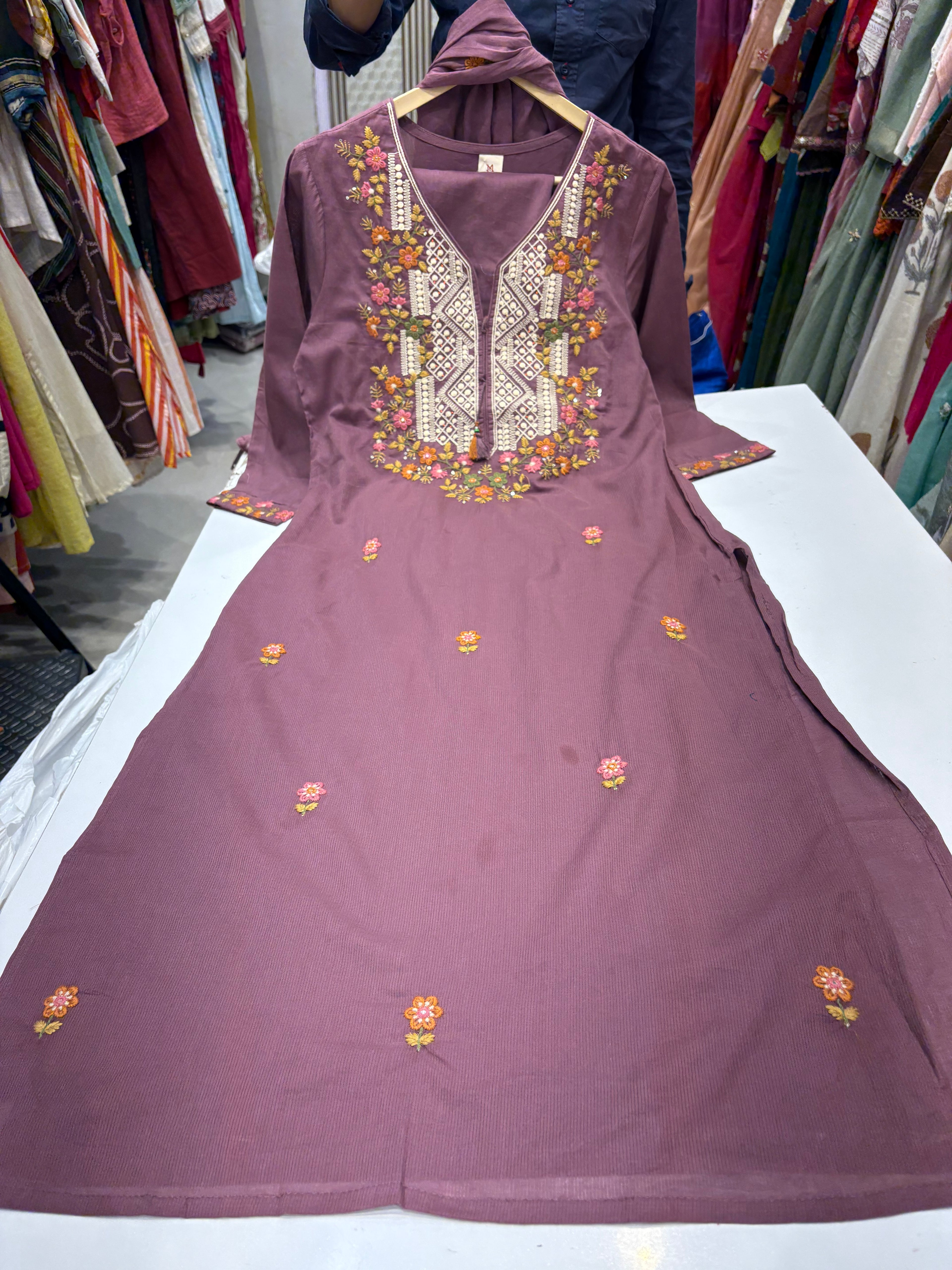 Mulberry Mosaic – Embroidered Suit Set
