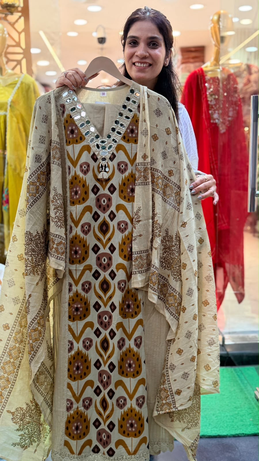Pattern Meets Reflection – Ikat Print Suit Set