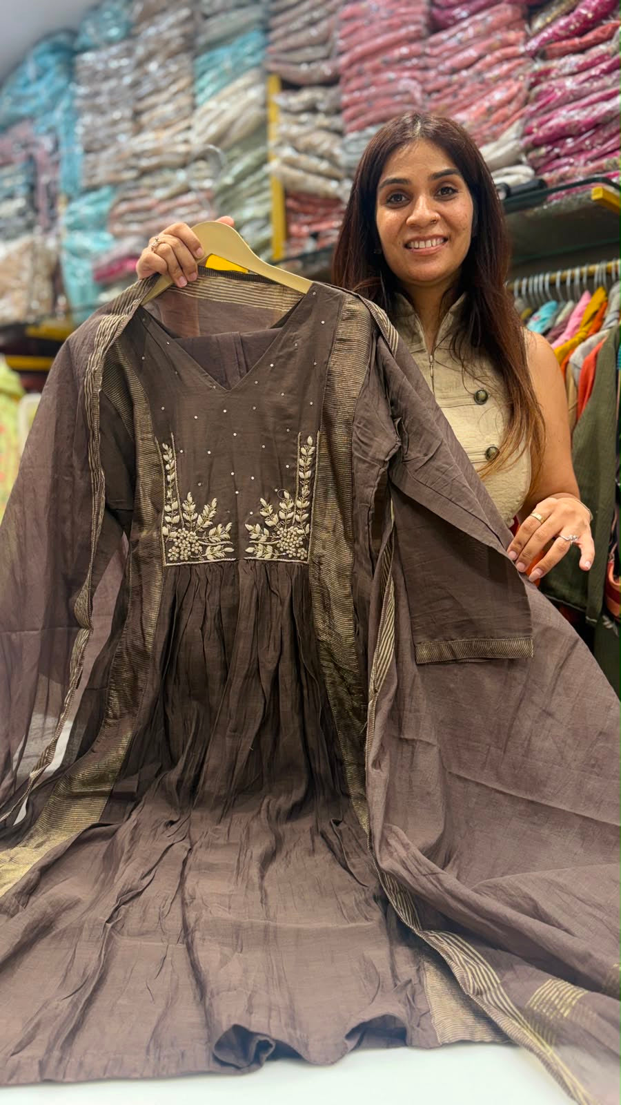 Saanjh-e-Noor Mul Chanderi - Luxe