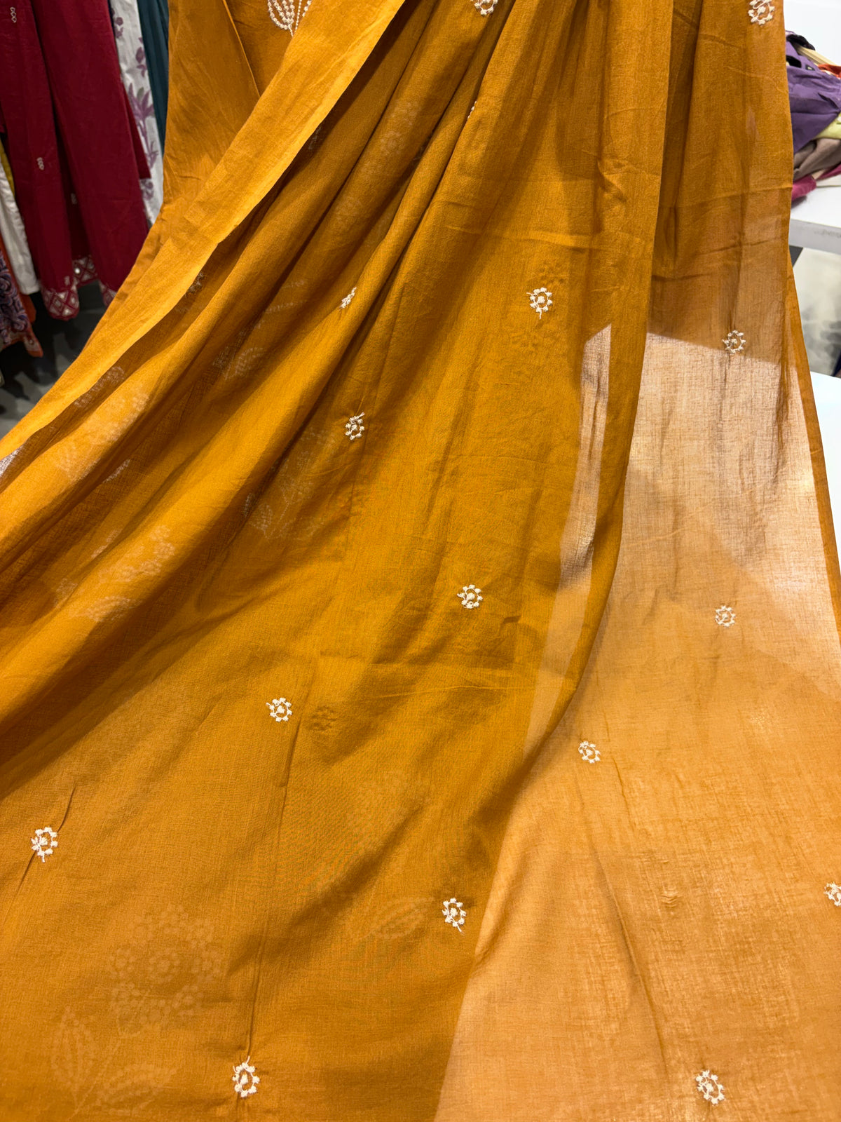 Petals in Ochre – Cotton Suit Set ⭐