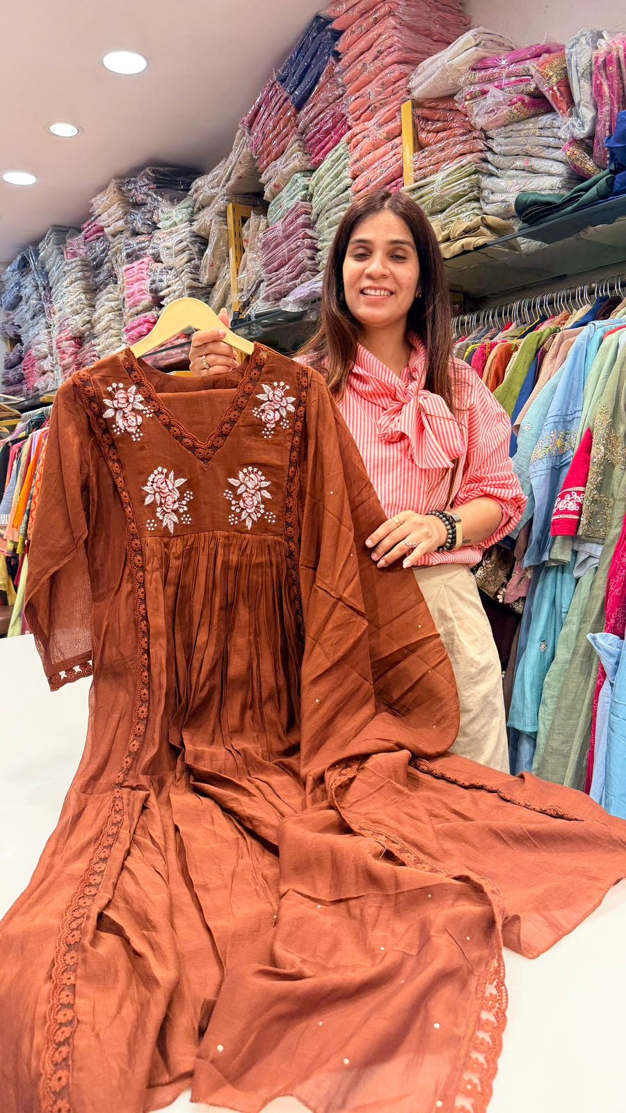 Rosé Thread Mul Chanderi Series