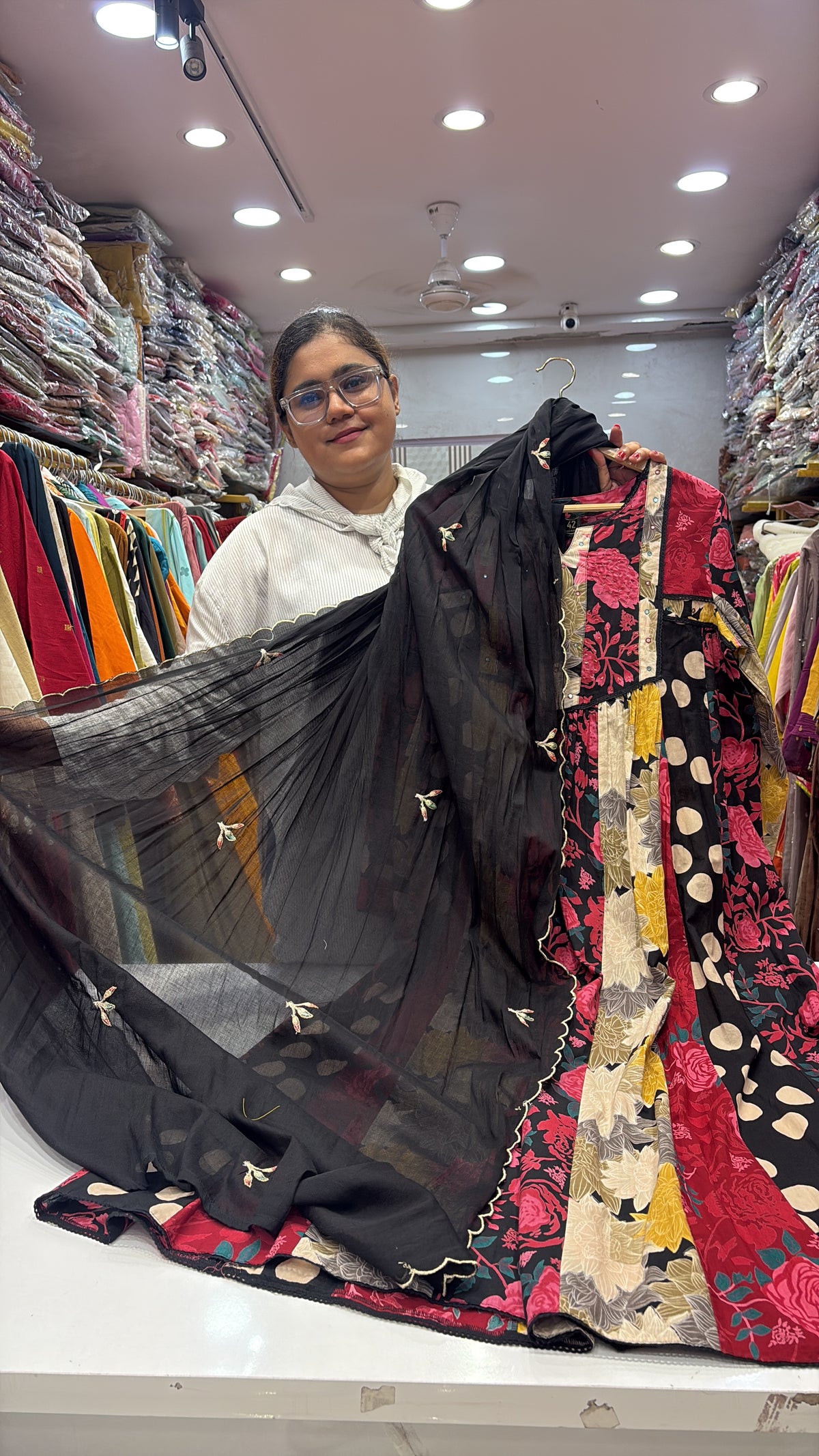 Prints That Refuse to Match – Flared Anarkali