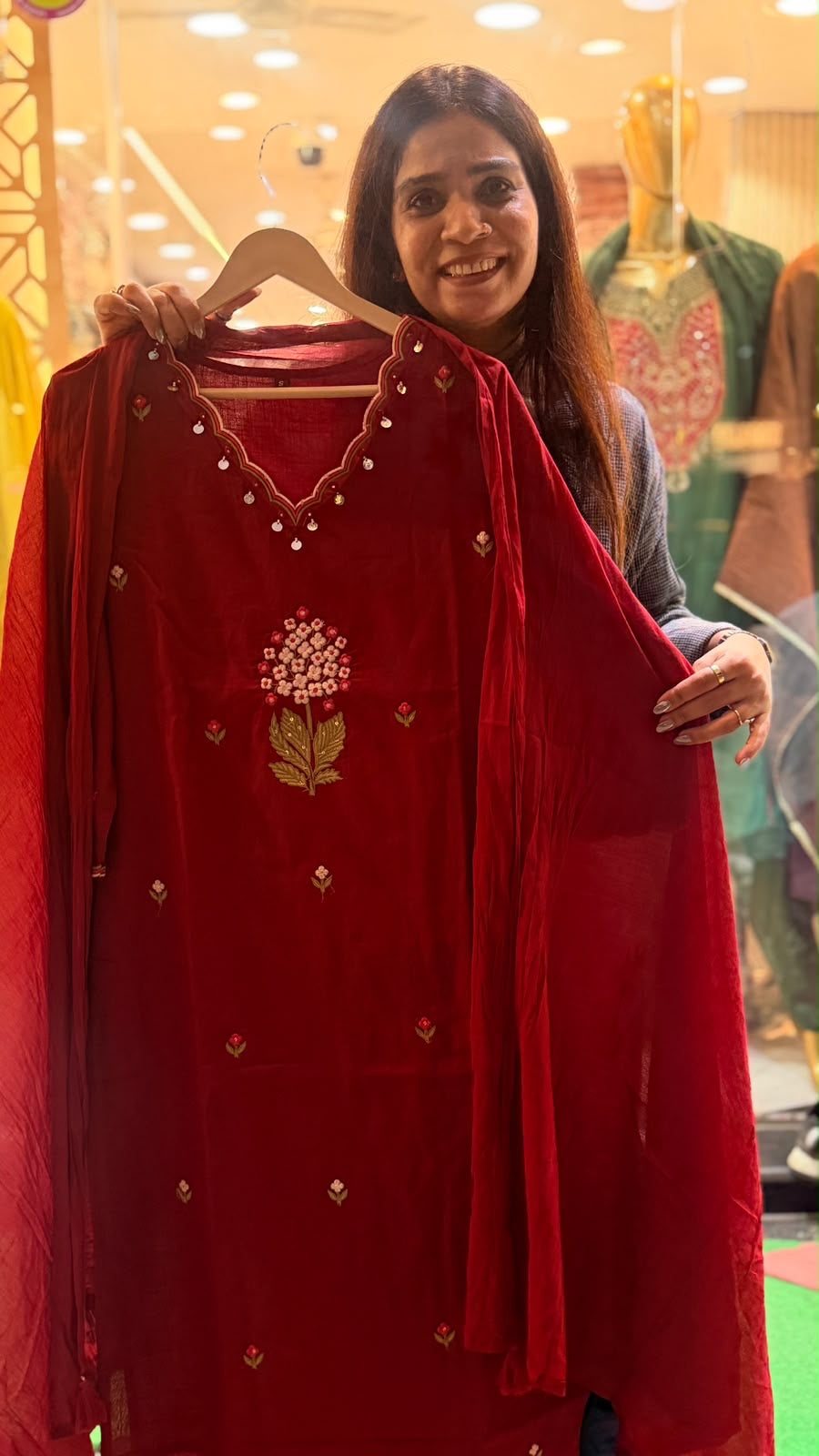 Petals, Precisely Placed – Embroidered Suit Set