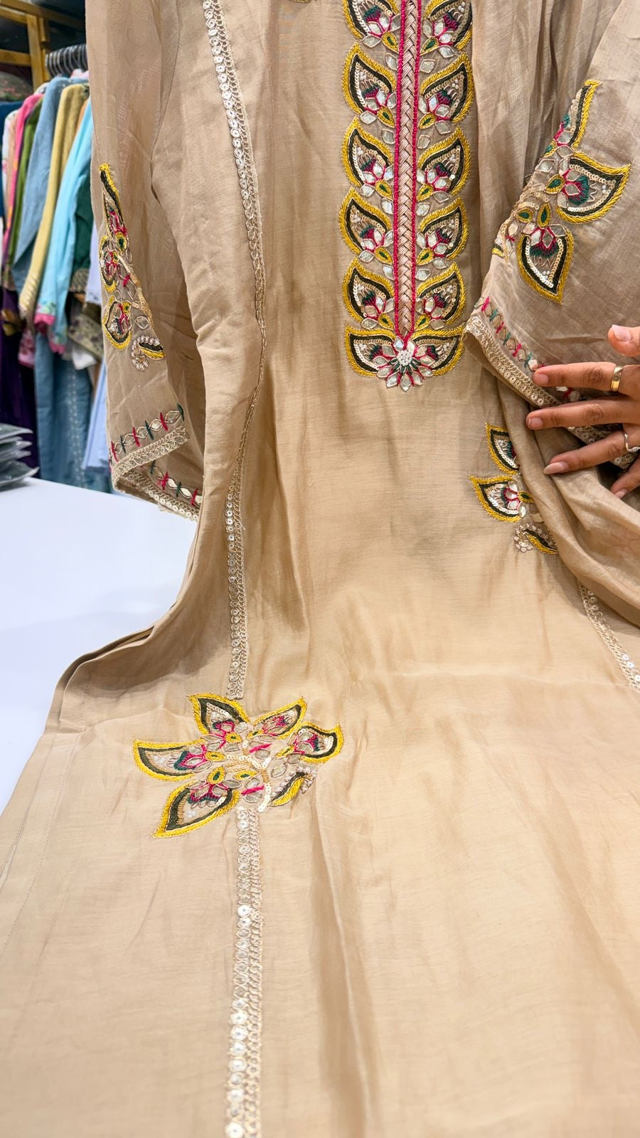 Gilded Petal Mul Chanderi ~ Super Luxe