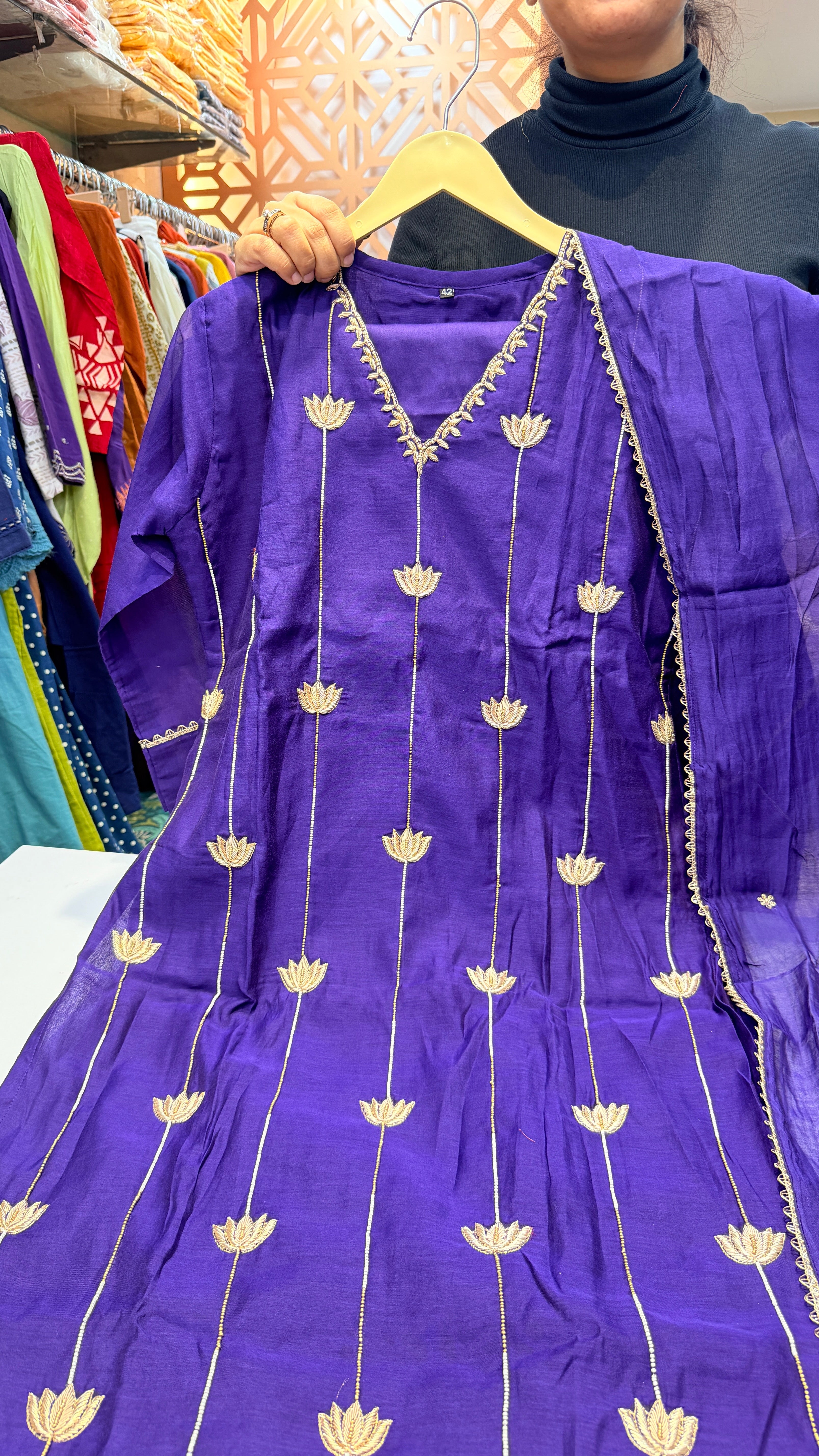 Lotus Veil Luxe Mul Chanderi Set