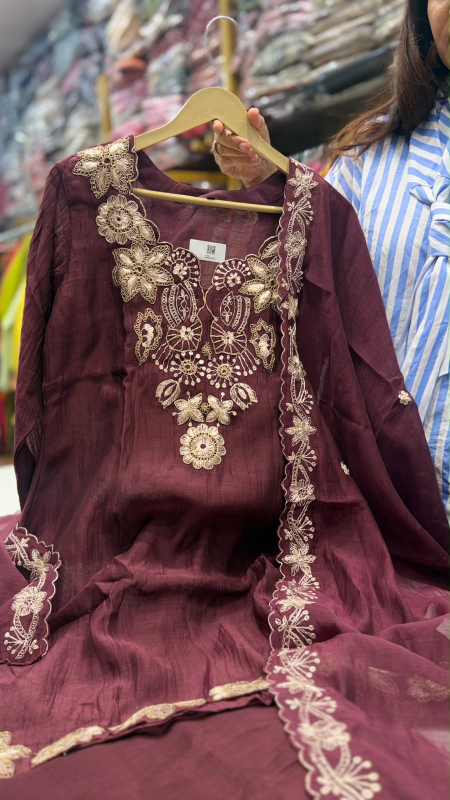 The Burgundy Heirloom— Mul Chanderi Royale