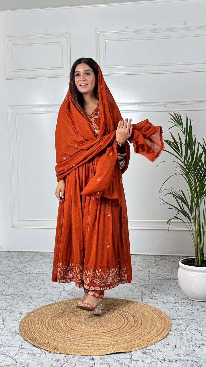 Rust Ember Angrakha Anarkali