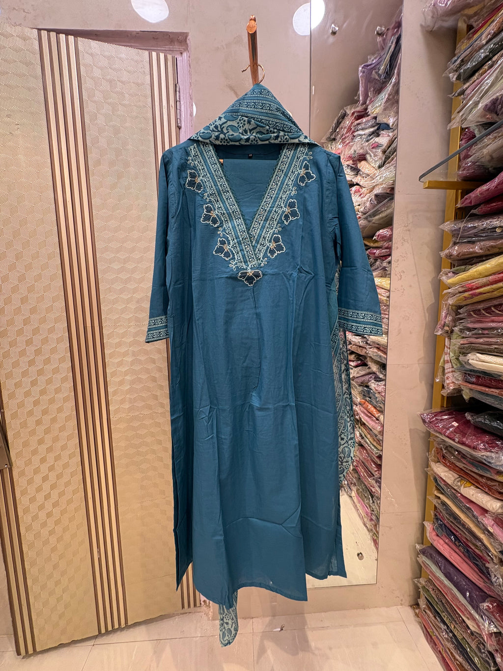 Where Butterflies Meet Blue – Embroidered Suit Set