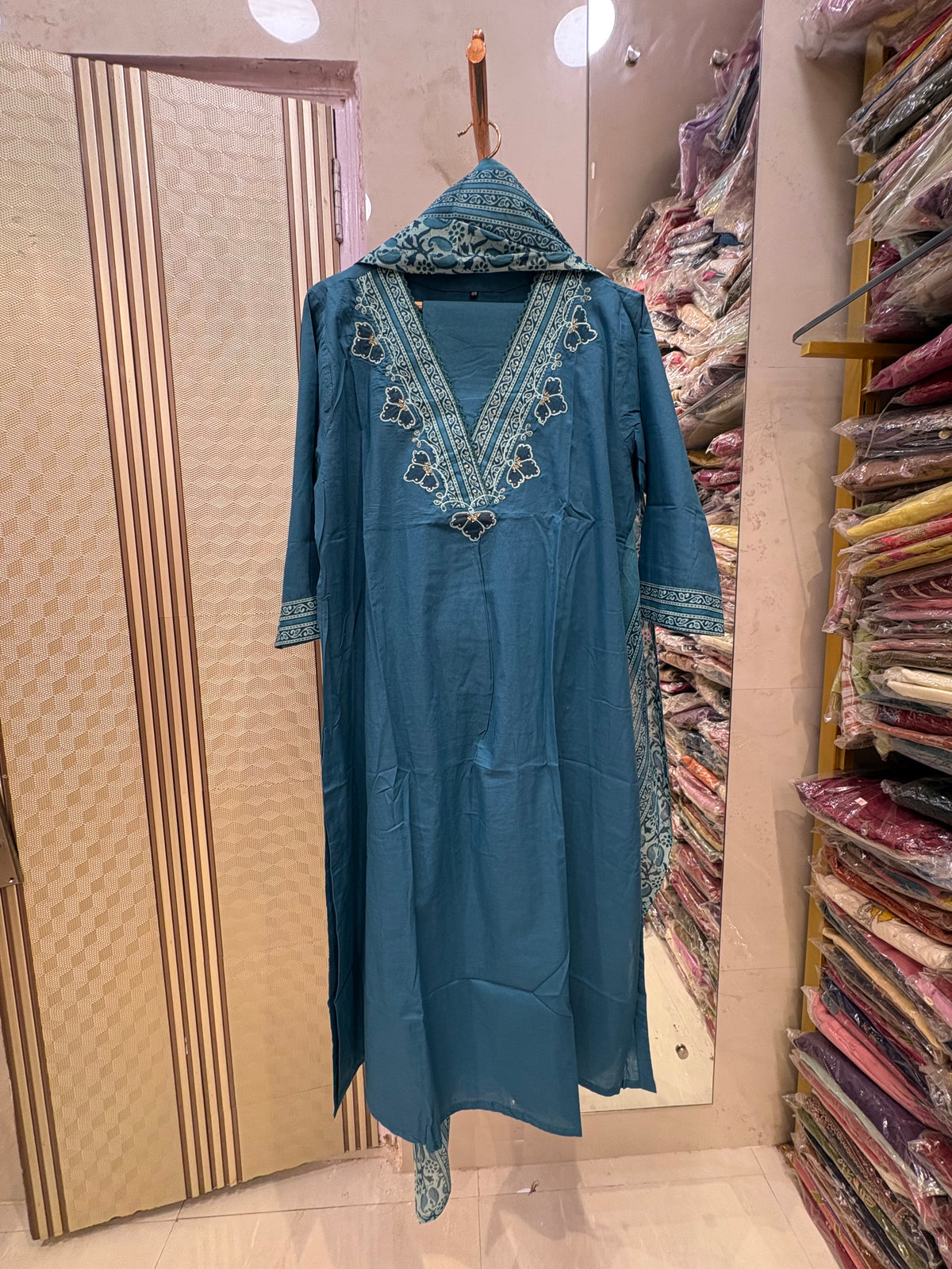 Where Butterflies Meet Blue – Embroidered Suit Set