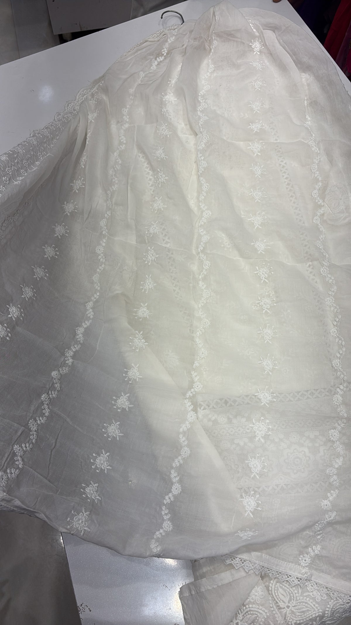 Quietly in White – Chikankari Straight Suit Set