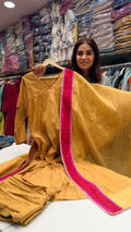 Mustard Glow Mul Chanderi Suit Set