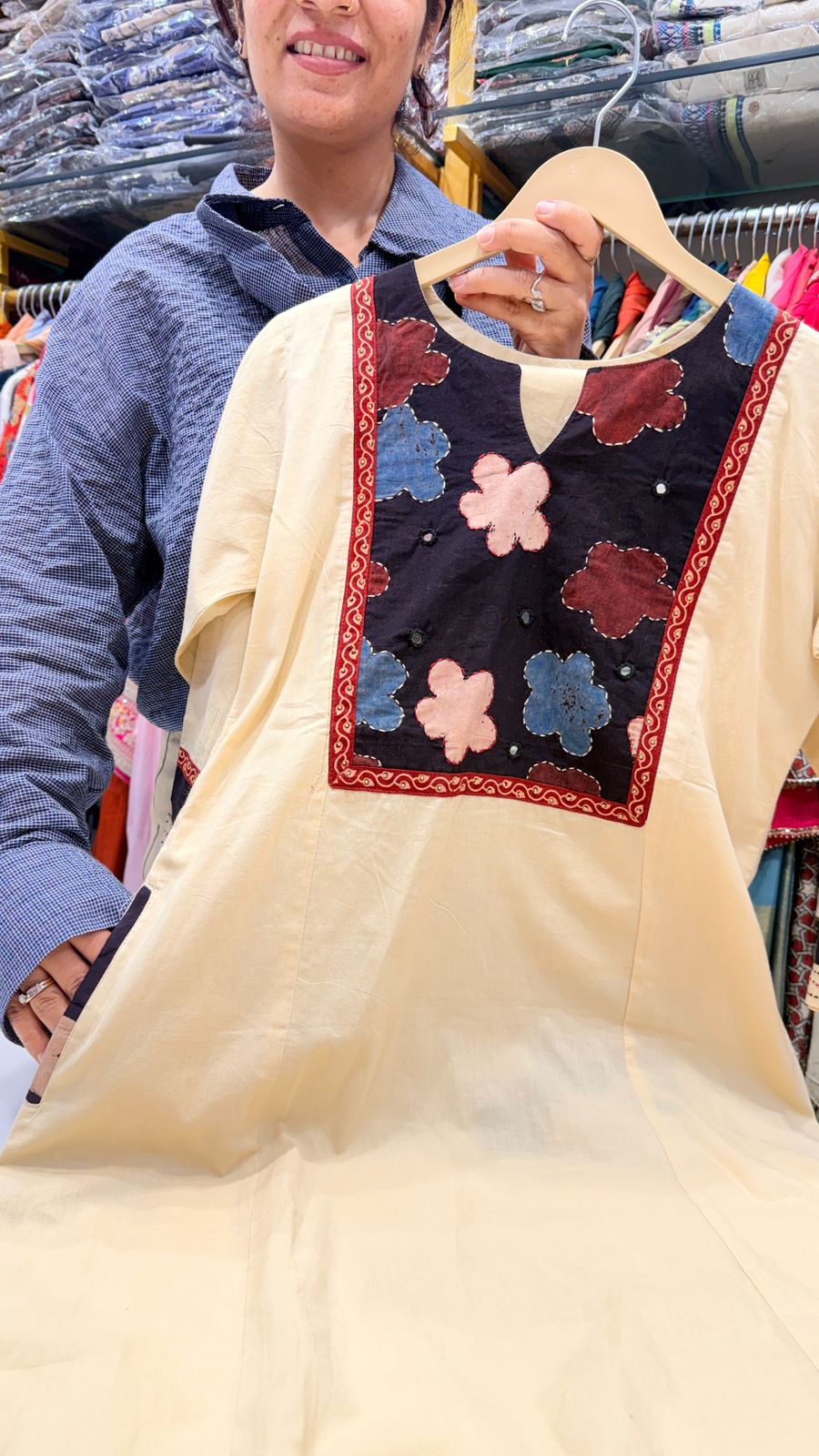 Beige Bloom Kurta Pant