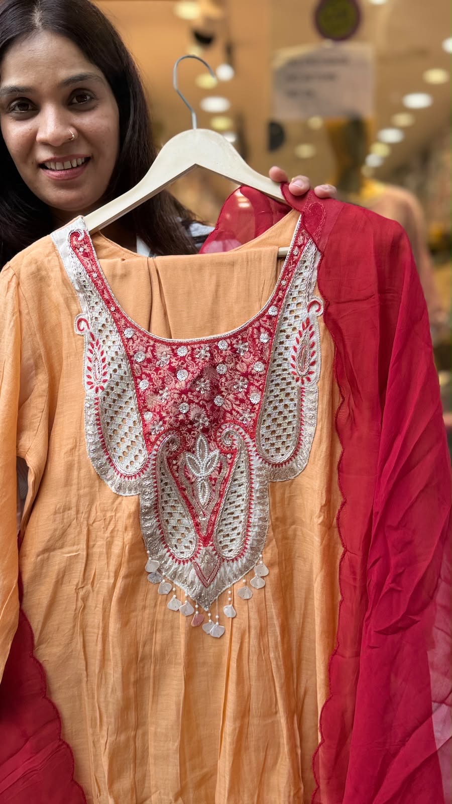 Rouge Royale Mul Chanderi Suit Set
