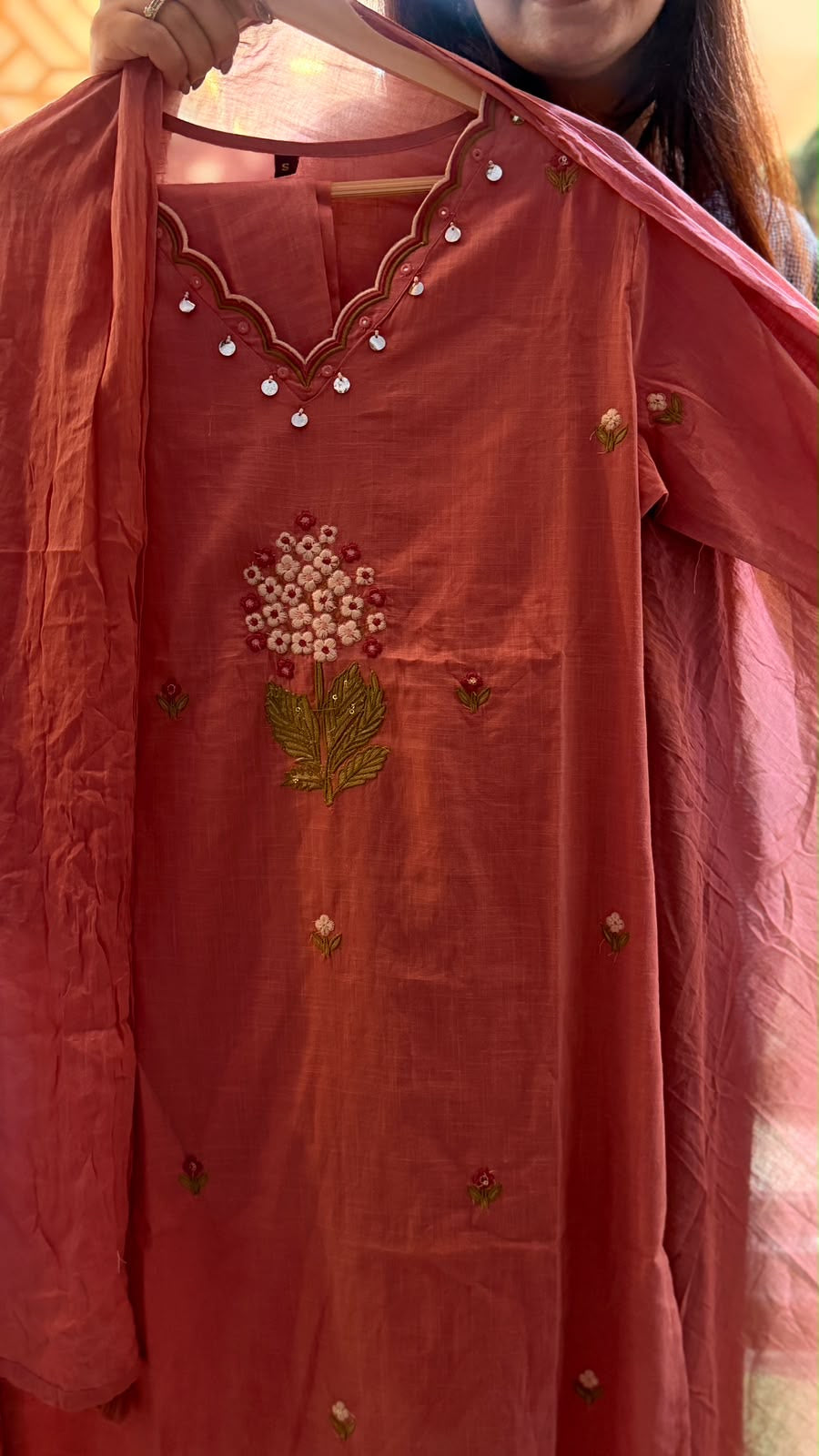 Petals, Precisely Placed – Embroidered Suit Set