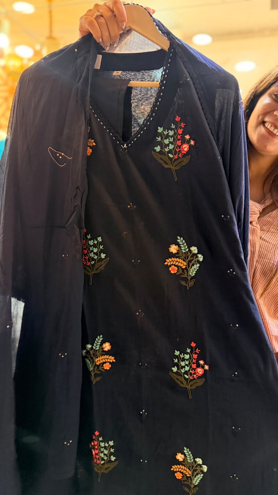 Midnight in Bloom – Mul Cotton Suit Set