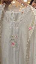 Flowers, Barely There – Mul Chanderi Suit Set
