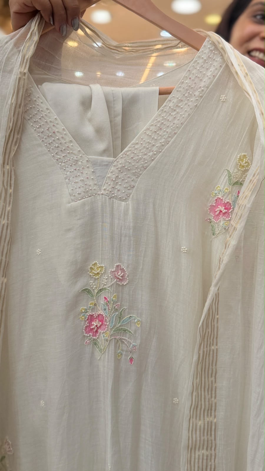 Flowers, Barely There – Mul Chanderi Suit Set