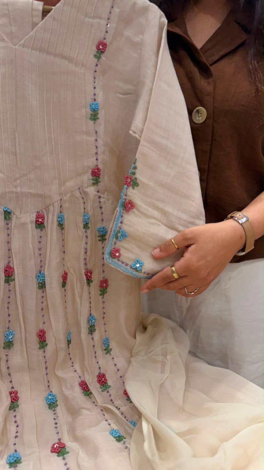 The Floral Cadence - Mul Chanderi Luxe