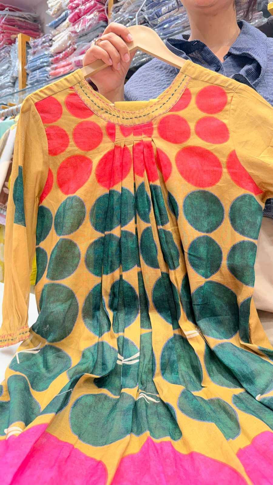 Sunset Polka Bloom Kurta Pant
